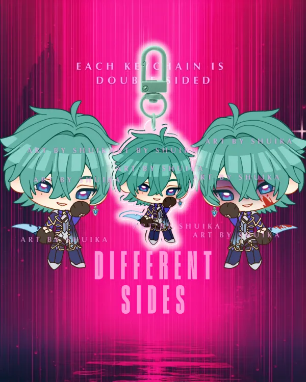 *special DIFFERENT sides* LOHEN GENSHIN IMPACT Clear Acrylic Keychains