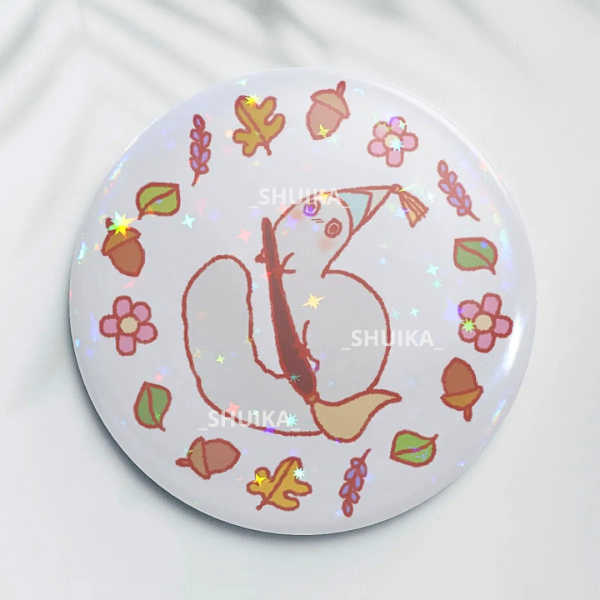 *holo stars* BRUSHBUDDY WITCH HAT ATELIER  Round Badges (Button Pins)