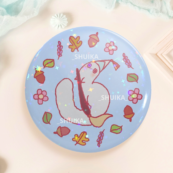 *holo stars* BRUSHBUDDY WITCH HAT ATELIER Round Badges (Button Pins)