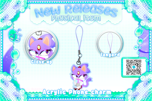 Blaze the cat hug sol emerald/ acrylic phone charm