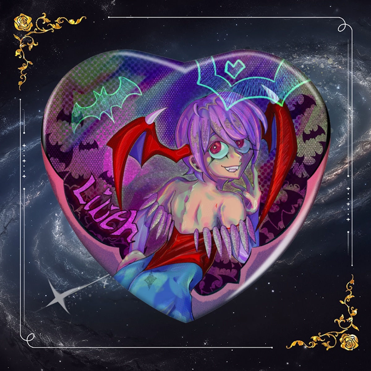 Darkstalkers - Lilith - Heart Badge