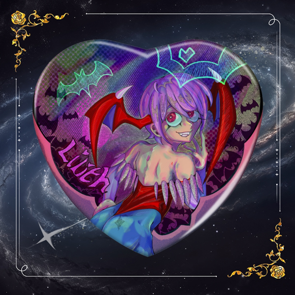 Darkstalkers - Lilith - Heart Badge