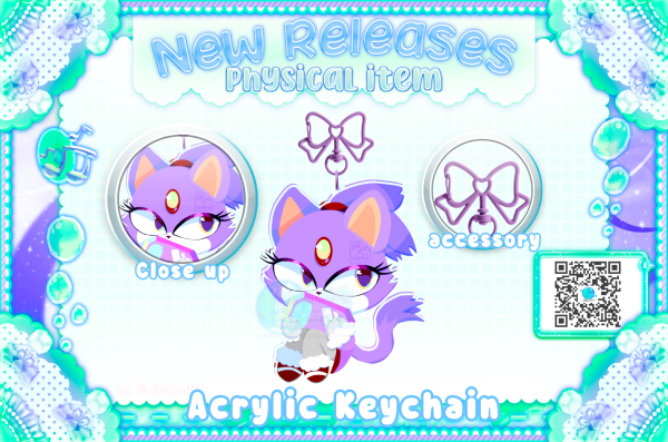 Blaze the cat hug sol emerald/ acrylic keychain