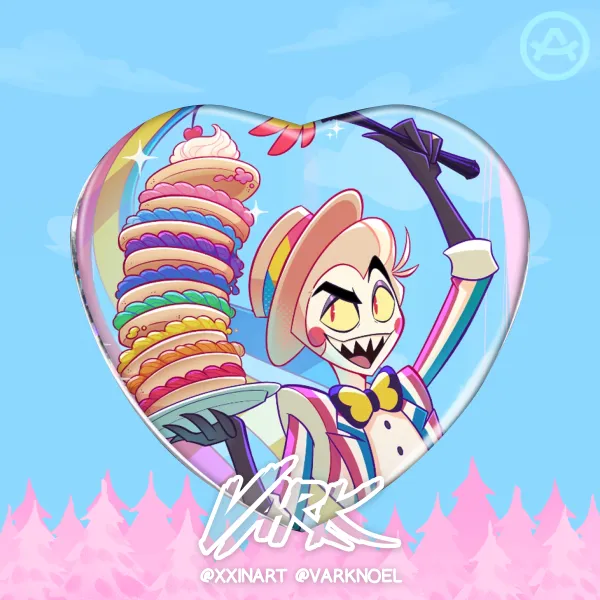Lucifer pride 2026 Heart Shape Holographic Badge