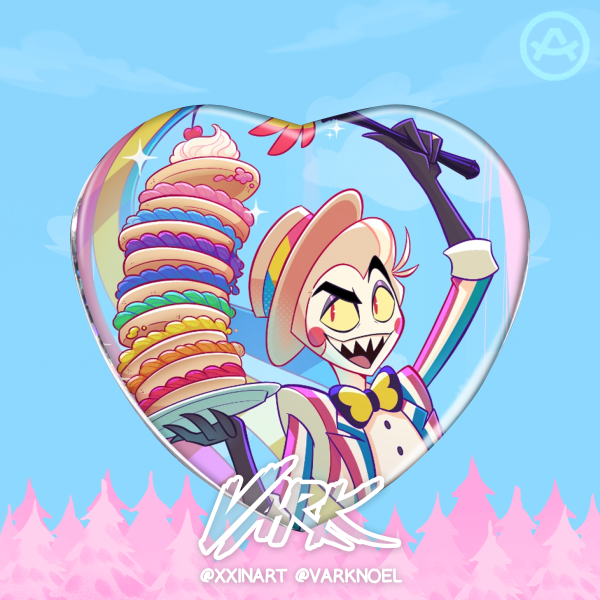Lucifer pride 2026 Heart Shape Holographic Badge