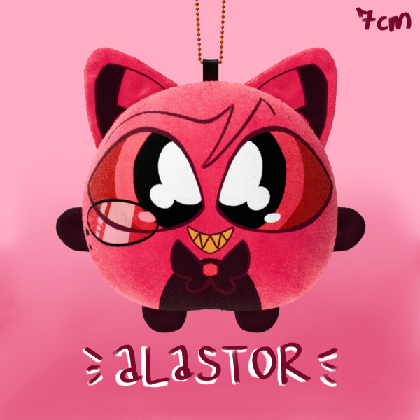 Alastor Mochi Cat Plush Keychain
