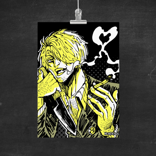 Sanji - Knife - One Piece Print A5