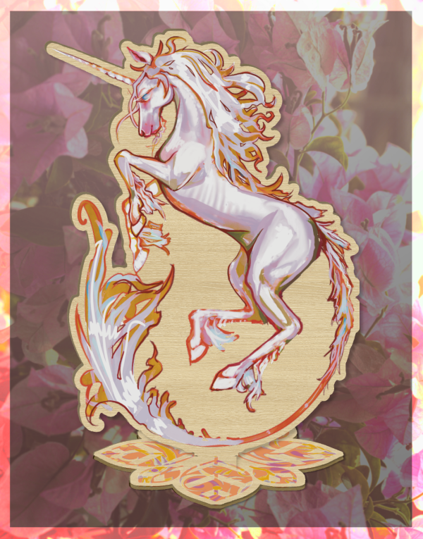 Unicorn Wood Standee