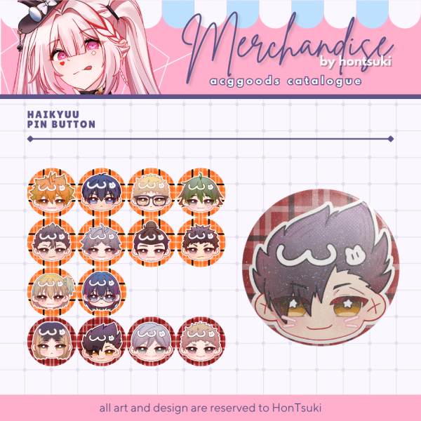 Kuroo Tetsurou Badges (Button Pins)