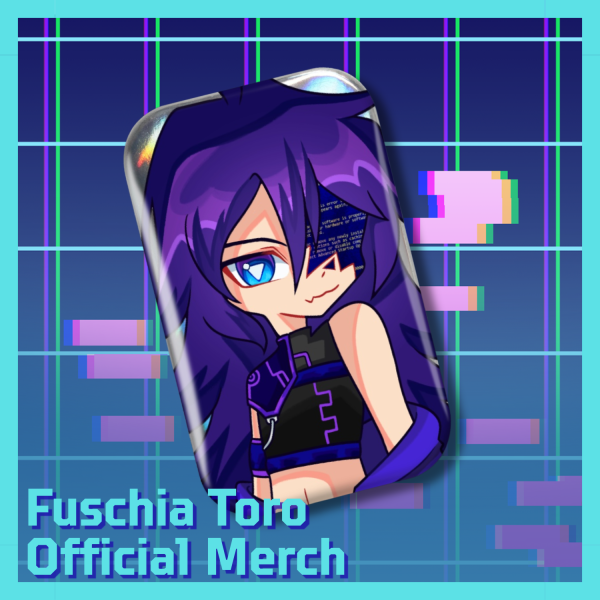 [Fuschia Toro Official Merch] Holographic Rectangular Badges