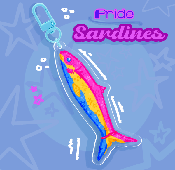 Pride Sardines - Pansexual Flag | Clear Acrylic Keychains
