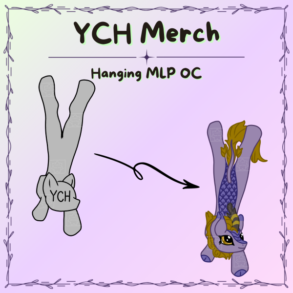 Hanging MLP OC YCH Bell Keychain
