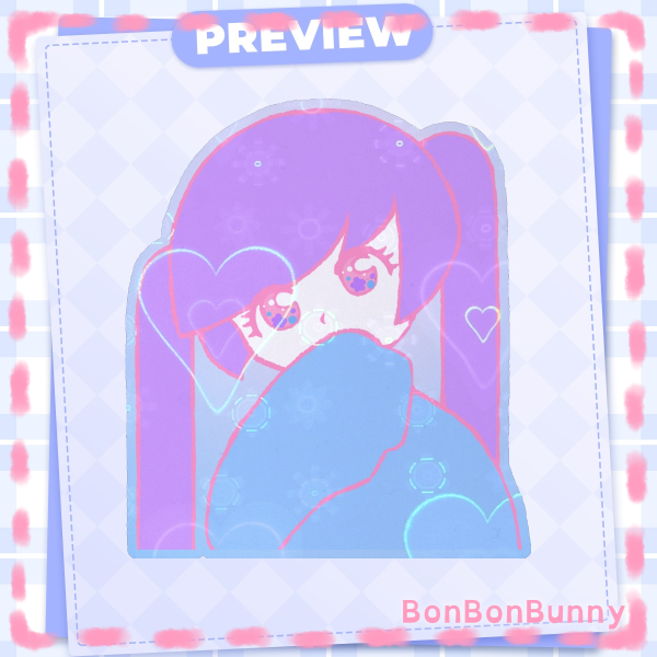 Pastel Girl Heart Holo Sticker
