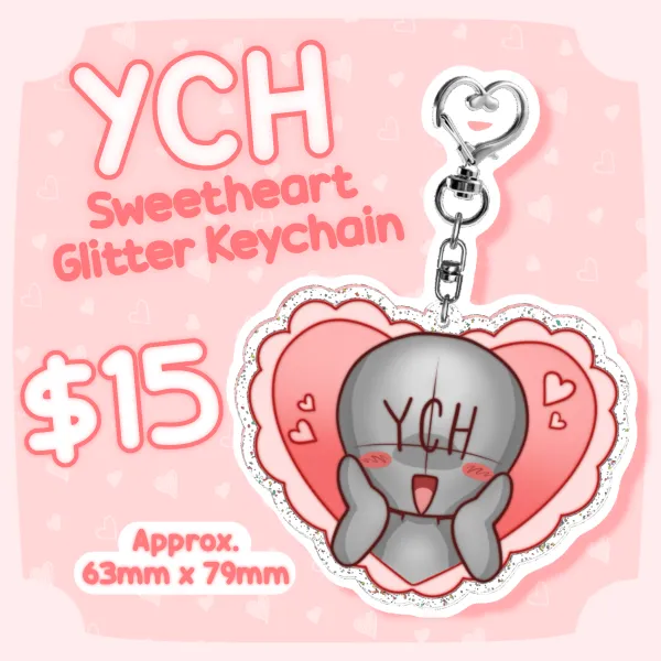 YCH Sweetheart Glitter Keychain