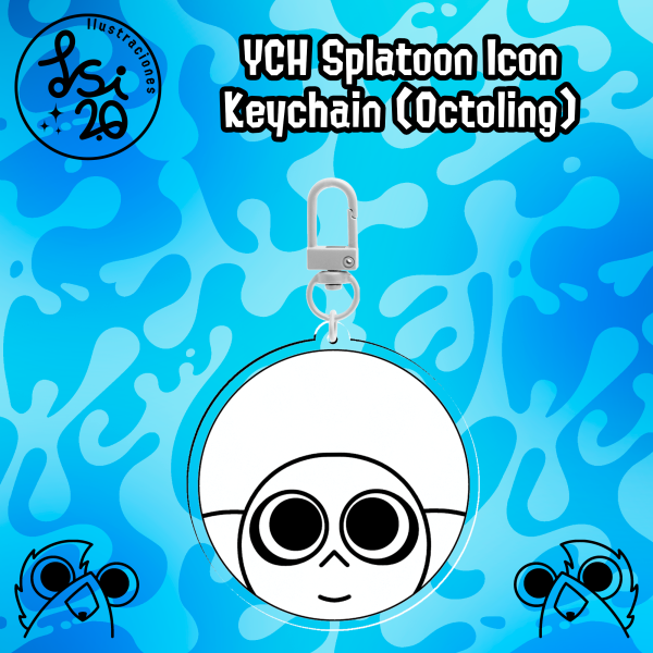 YCH Splatoon Icon Keychain (Octoling)