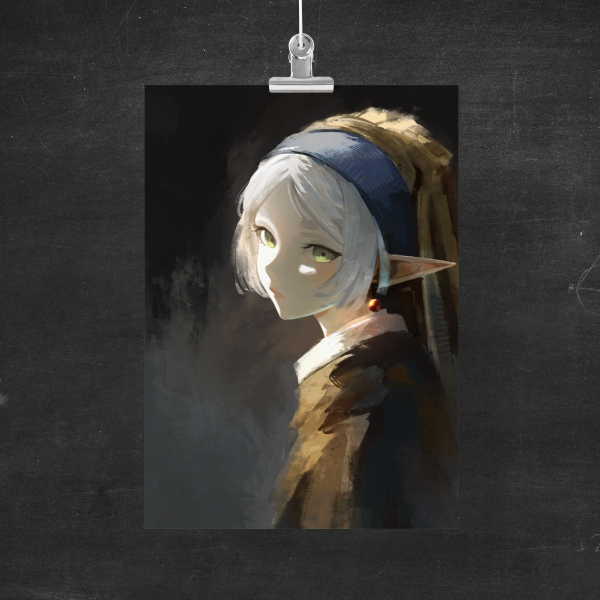 Frieren with a Pearl Earring Poster (Vibrant)