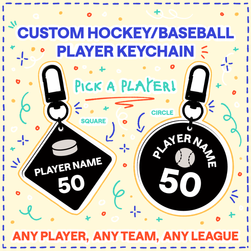 Custom Hockey/Baseball Player Keychain (YCH)