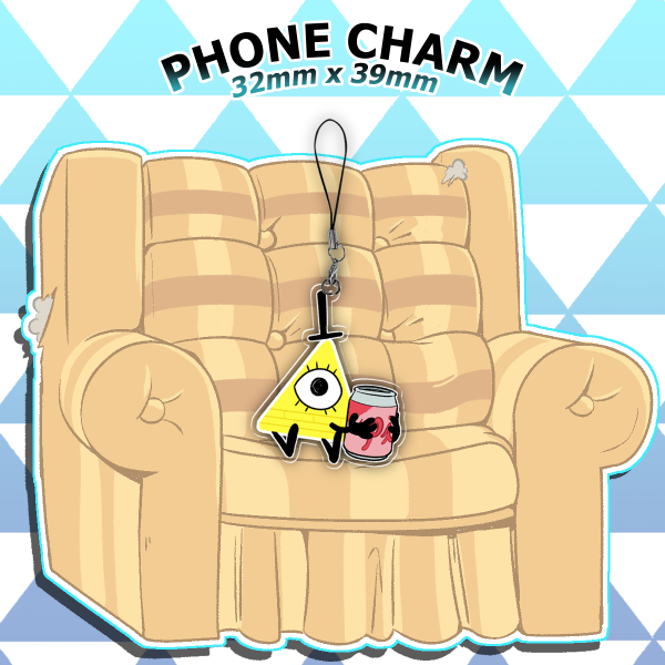 Bill Cipher Soda Phone Charm
