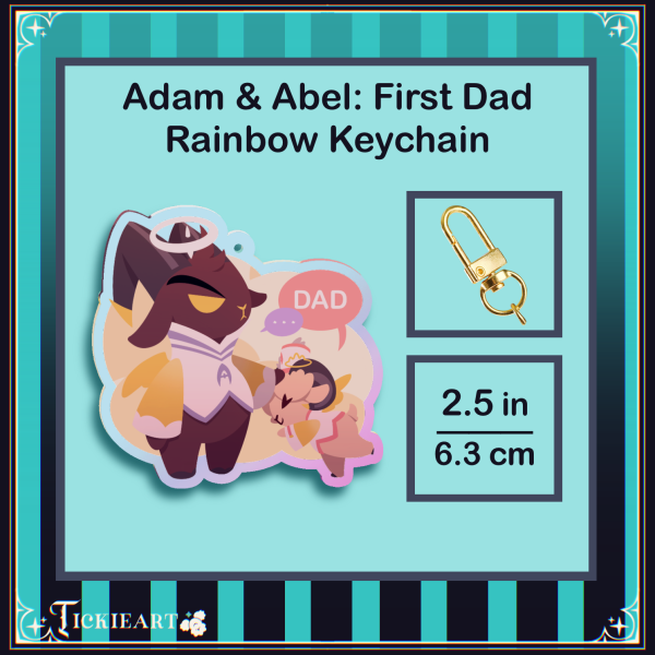 Adam & Abel | First Dad | Rainbow Acrylic Keychain