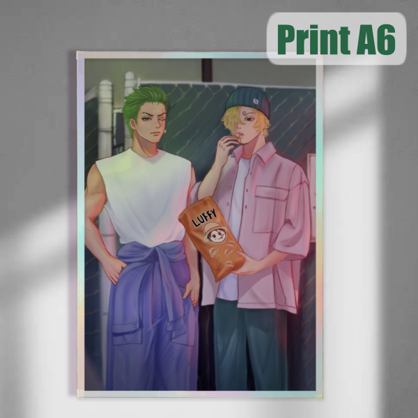 Zoro & Sanji Art Board with Rainbow-Edged - A6 print