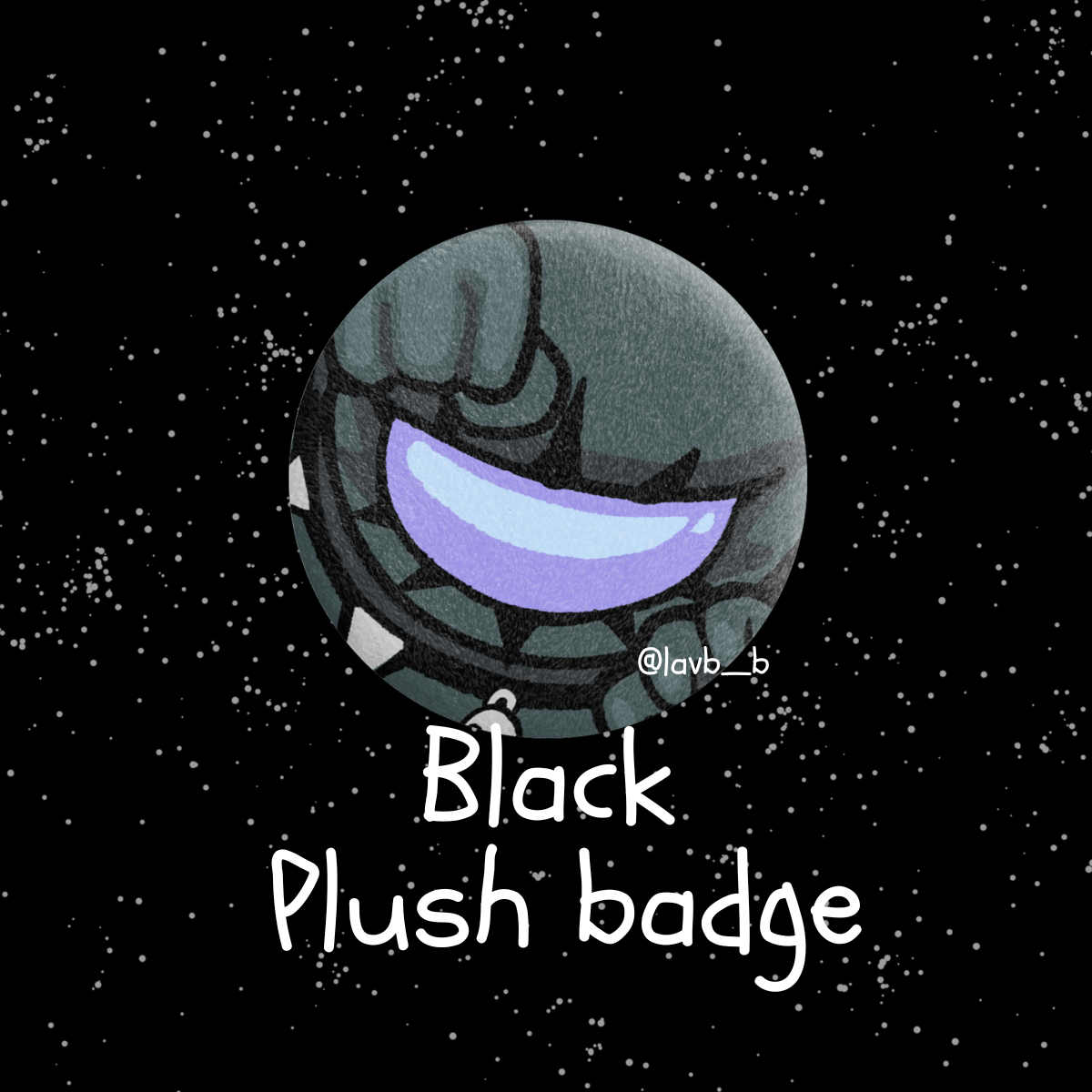 Black Plush Badge (58mm)