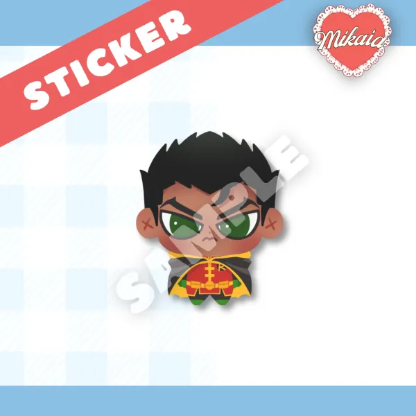 DAMIAN WAYNE / ROBIN (UNMASKED) STICKER | DC BATMAN ROBIN | By Mikaia