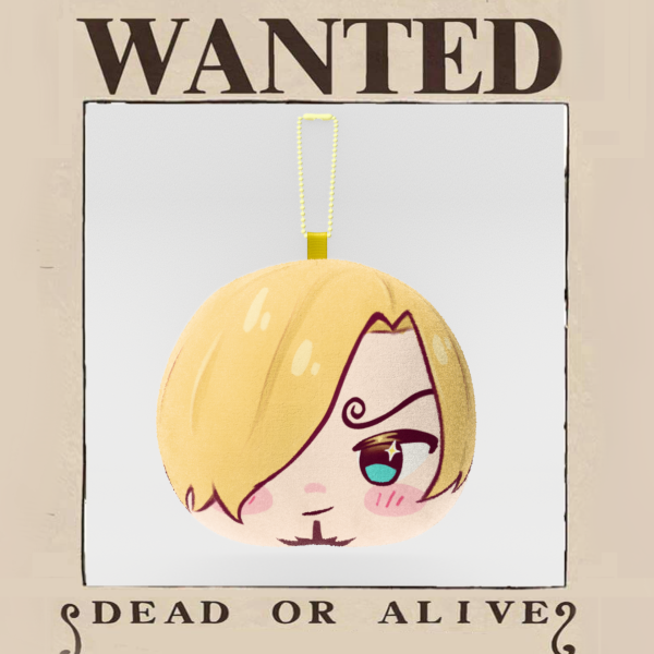 One piece Sanji Mochi Face Plush Keychain