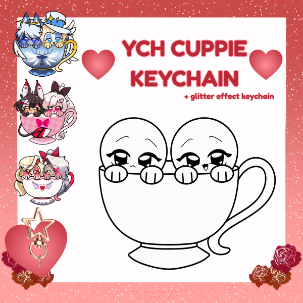 YCH Duo Cuppie || Glitter keychain || YCH MERCH