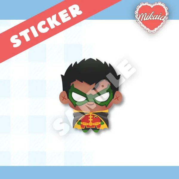 DAMIAN WAYNE / ROBIN (MASKED) STICKER | DC BATMAN ROBIN | By Mikaia