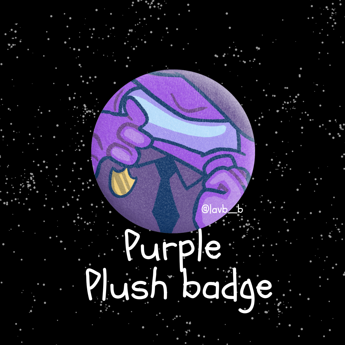 Purple Plush Badge (58mm)