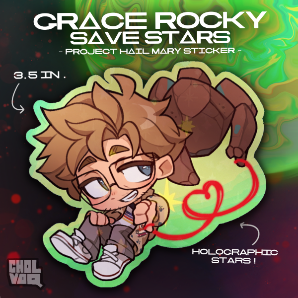 “Grace Rocky Save Stars” - Project Hail Mary Vinyl Die-Cut Sticker