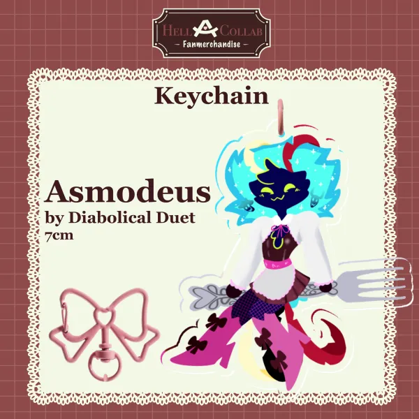 Asmodeus Clear Acrylic Keychain Maid Cafe Hellacollab