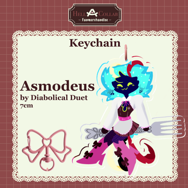 Asmodeus Clear Acrylic Keychain Maid Cafe Hellacollab