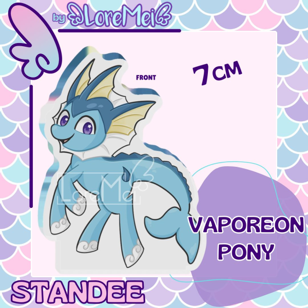 ꒰𑁬°Vaporeon Pony°໒꒱ || Thick Standee