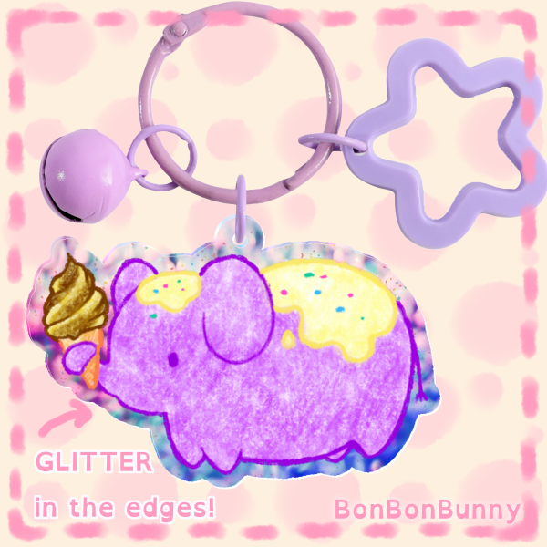Ice Cream Elephant Keychain