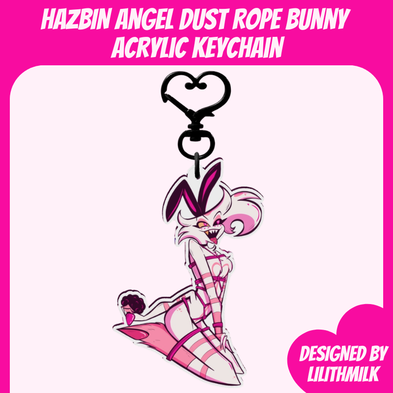 Hazbin Hotel Angel Dust Rope Bunny Acrylic Keychain