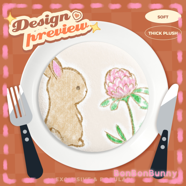 Clover Bunny Plush Pin