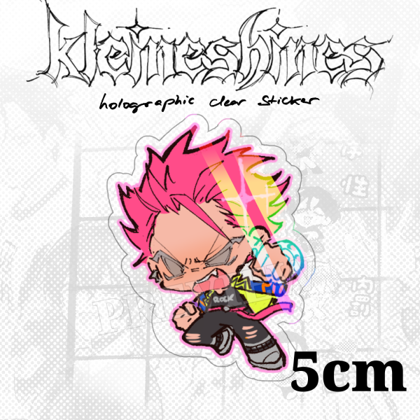 crsm- sarukawa clear holo die cut sticker
