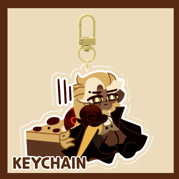 Marble Danish Cookie Keychain