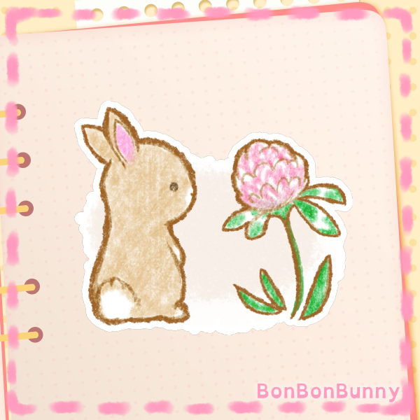 Clover Bunny Matte Sticker