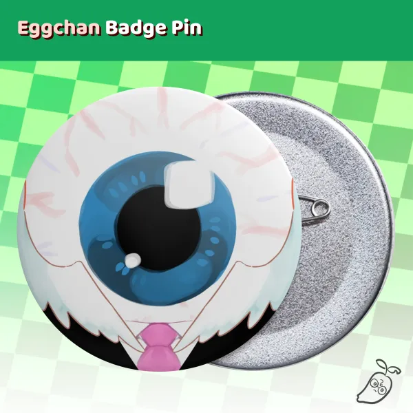Eggchan Round Badge Pin