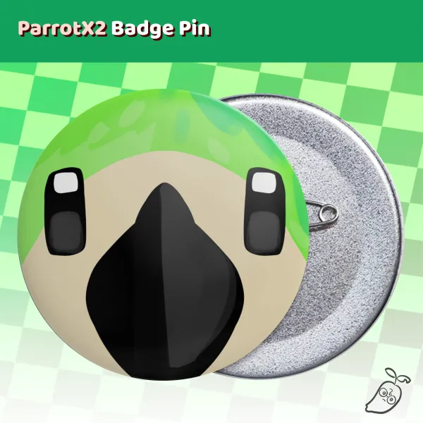 ParrotX2 Round Badge Pin