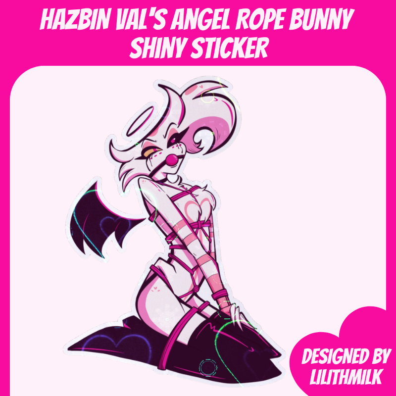 Hazbin Hotel Angel Dust Rope Bunny Val's Version Shiny Sticker