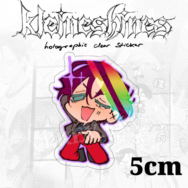 crsm- amahiko clear holo die cut sticker