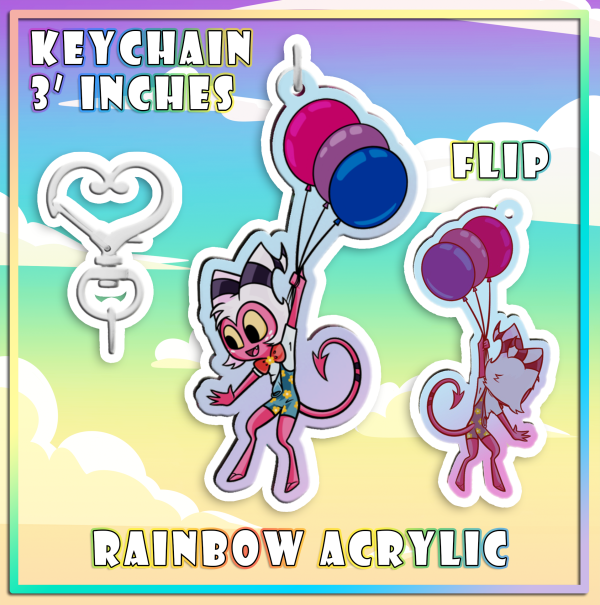 Floating Moxxie || Bi Pride || Rainbow Acrylic Keychains