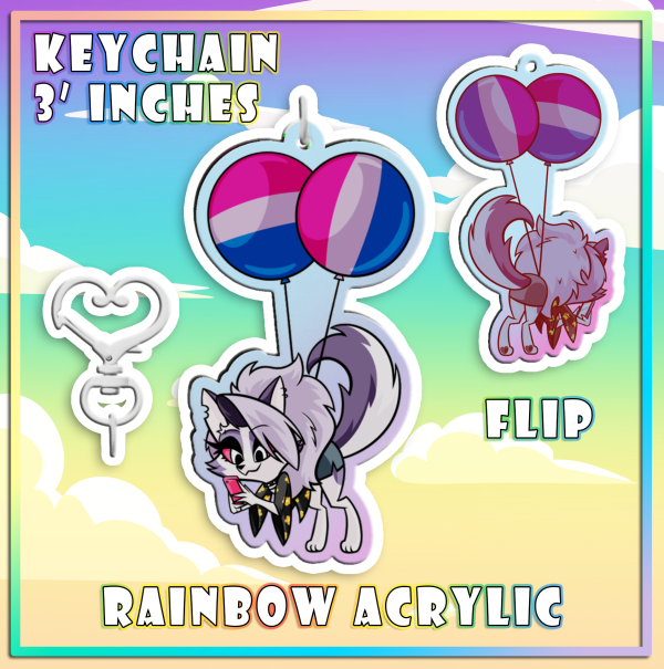 Floating Lonna || Bi Pride ||  Rainbow Acrylic Keychains