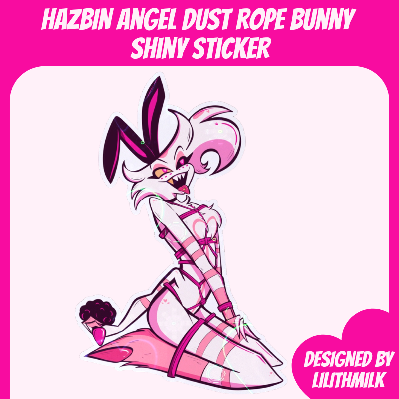 Hazbin Hotel Angel Dust Rope Bunny Shiny Sticker