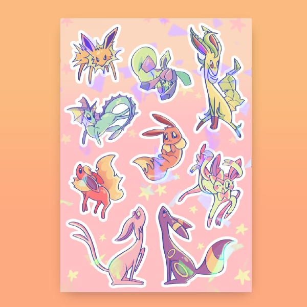Eeveelutions Sticker Sheet - Pokemon/Pokémon