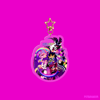 Hellbound Creators Pride ⭐️🏳️‍🌈 | Hellaverse Ocs Clear Acrylic Keychain | Art by Potainasor 🖤✨️❤️