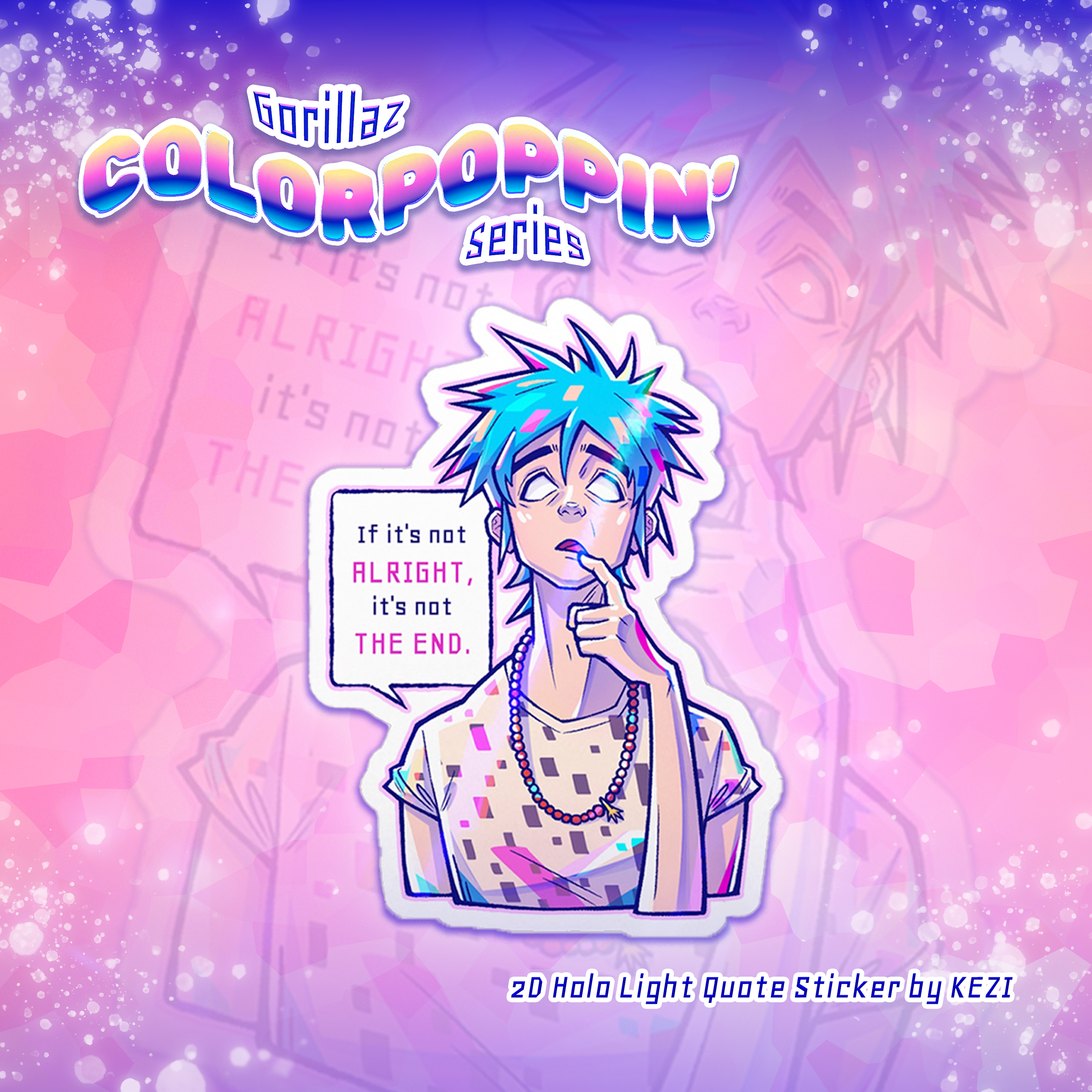 2D Sticker - Gorillaz Colorpoppin' Series